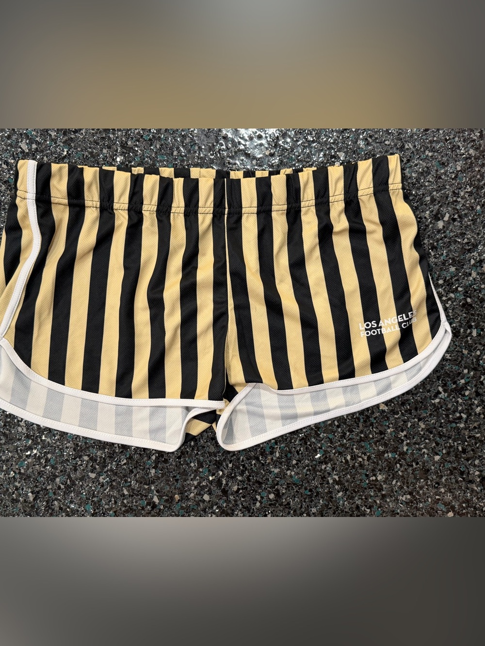 ZooZatz LAFC Mesh Shorts Women’s Black Gold Striped LA Football Club Large NWT